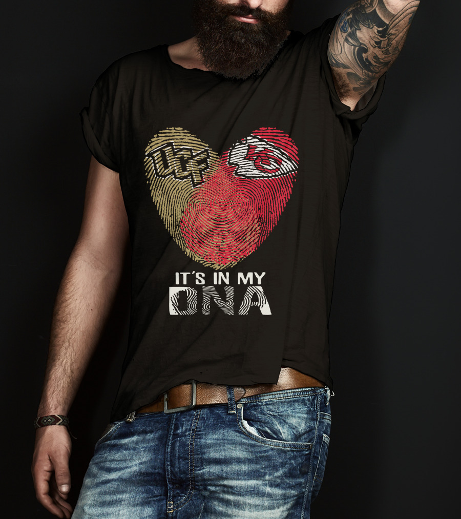 Ucf Knights Chiefs It's In My Dna Fingerprint Heart T-Shirt