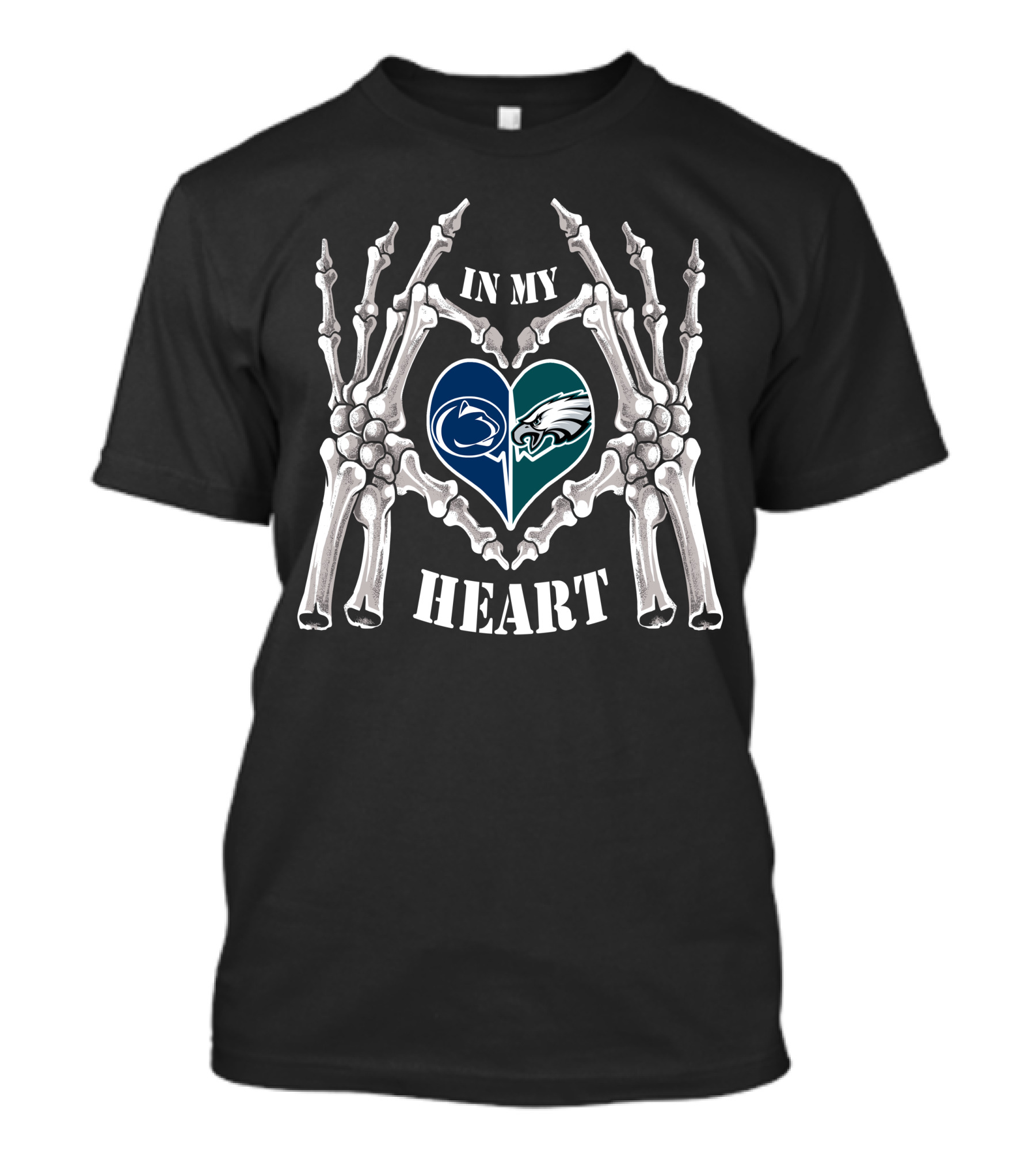 In My Heart Penn State Eagles Skeleton Hands T-Shirt