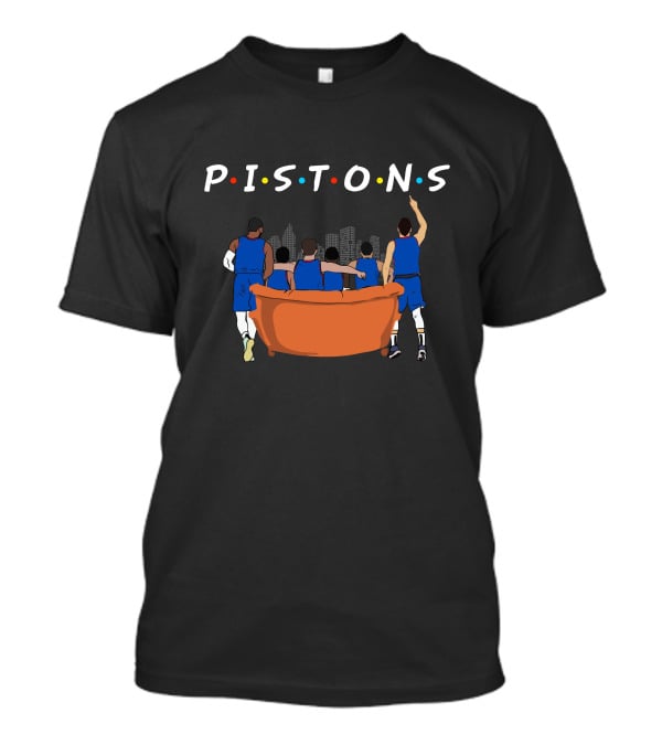 Pistons Detroit Basketball Team Couch City Skyline T-Shirt