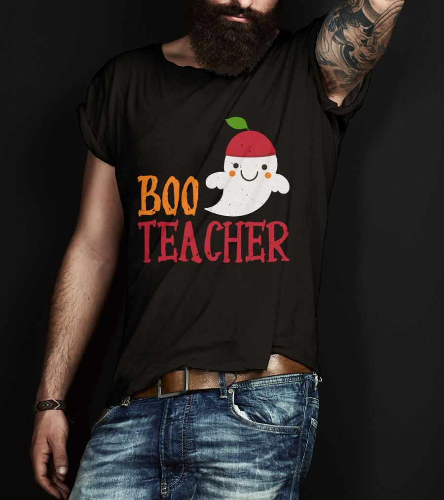 Boo Teacher Ghost Pirate Themed Funny Halloween Costume Teacher T-Shirt