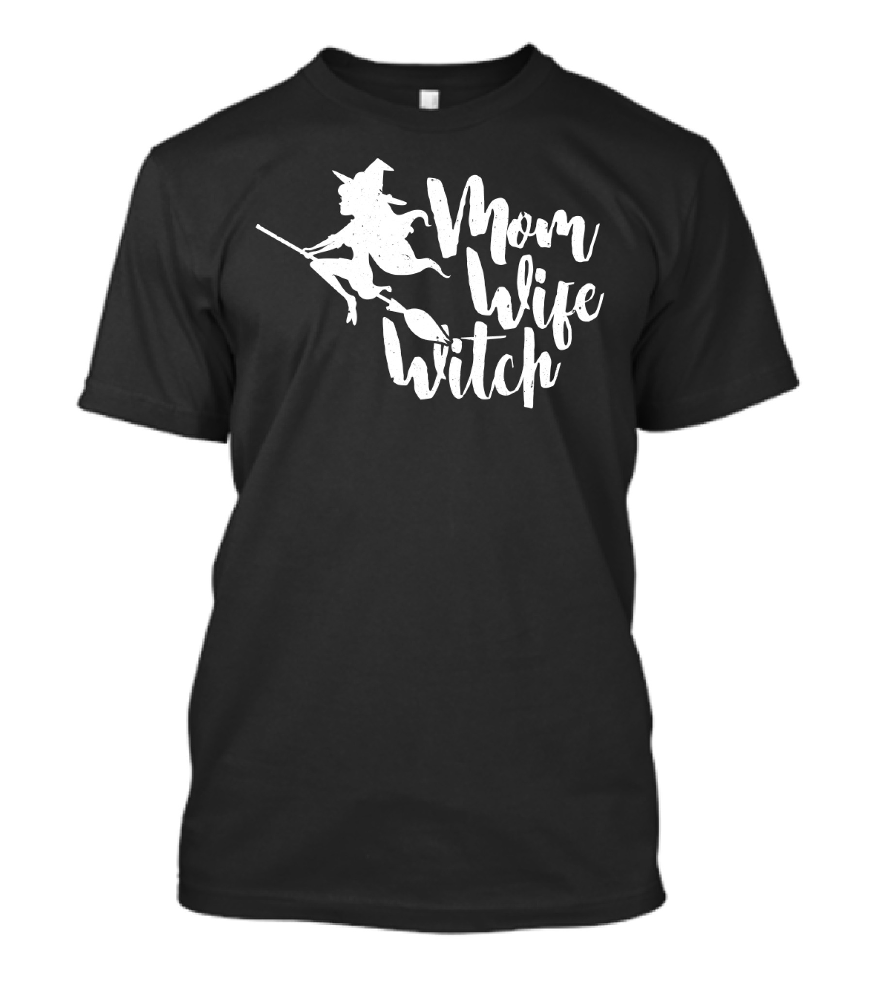 Mom Wife Witch Flying Silhouette On Broomstick T-Shirt
