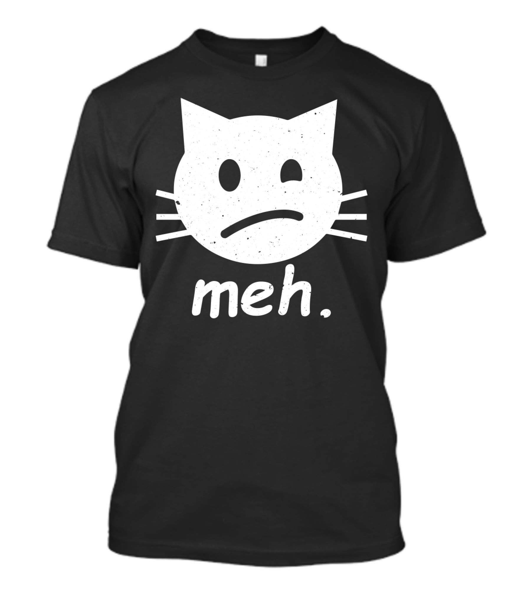 Meh Cat Face Halloween Humor T-Shirt