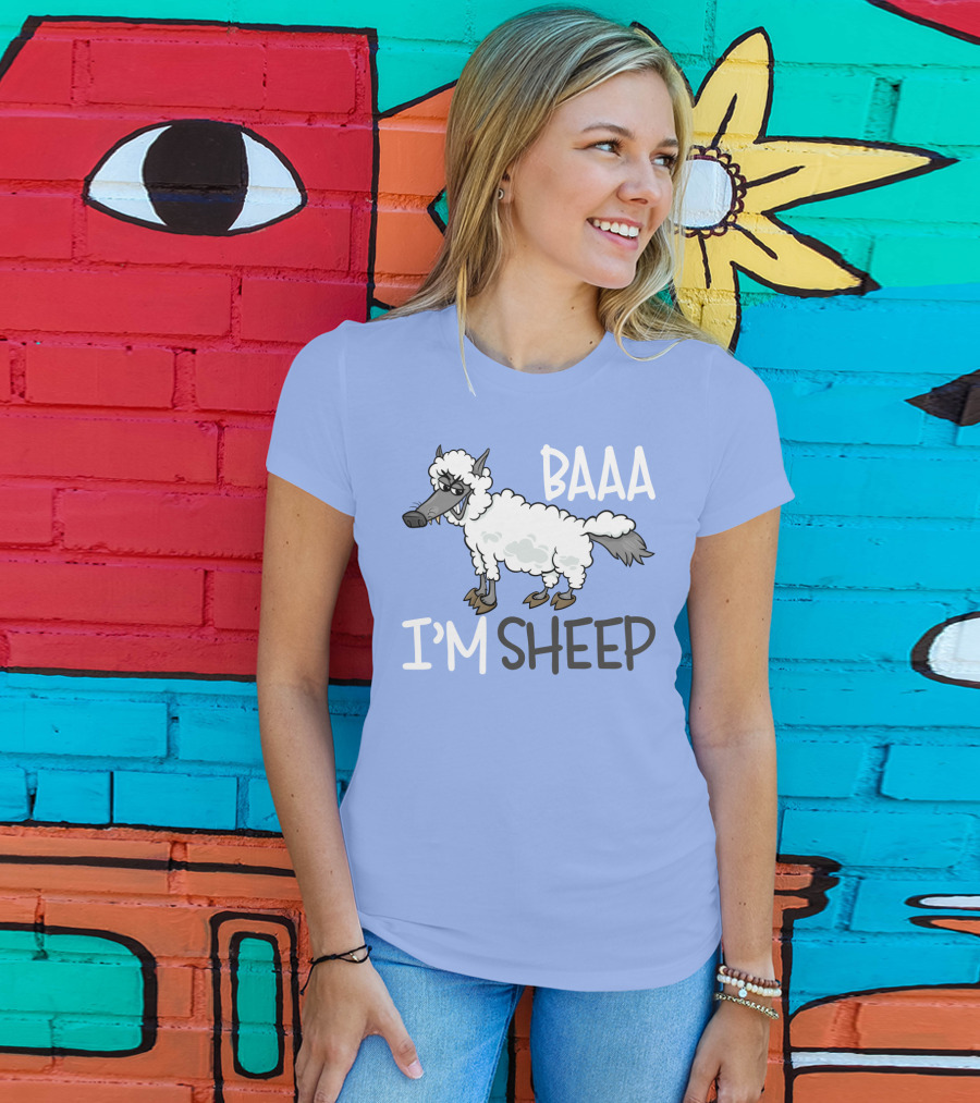 Baaa I'm A Sheep Funny Cartoon T-Shirt