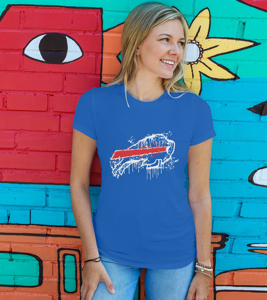 Buffalo Bills Paint Drip Splatter T-Shirt