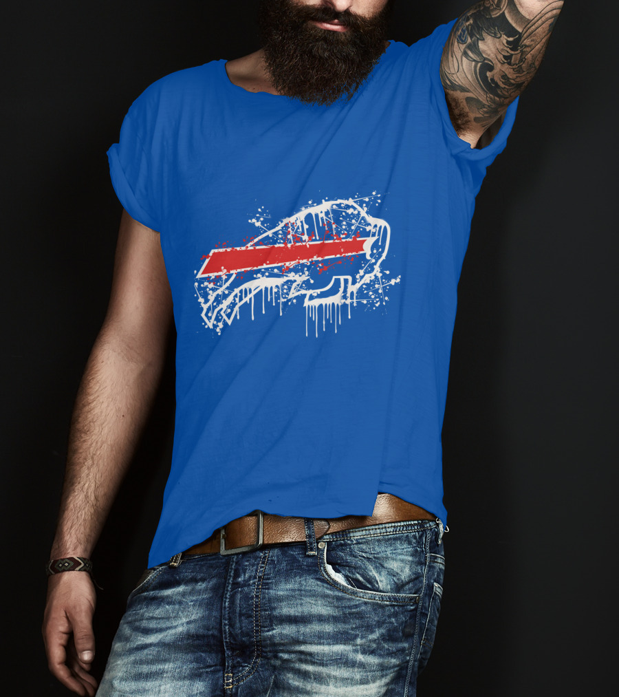 Buffalo Bills Paint Drip Splatter T-Shirt