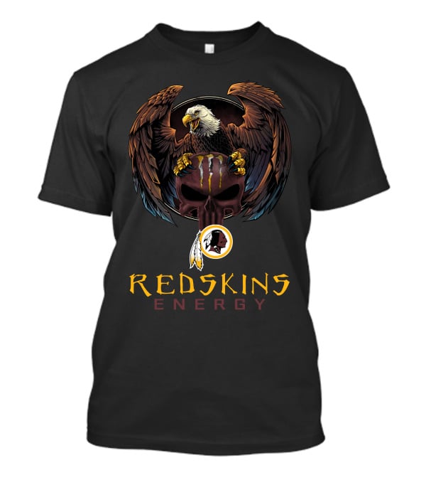 Redskins Energy Bald Eagle Monster Skull Logo Washington Redskins T-Shirt