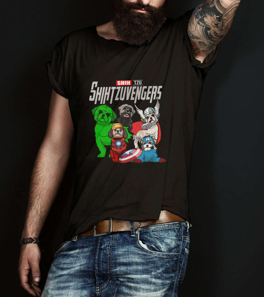 Shihtzuvengers Shih Tzu Dogs As Superheroes Assemble T-Shirt