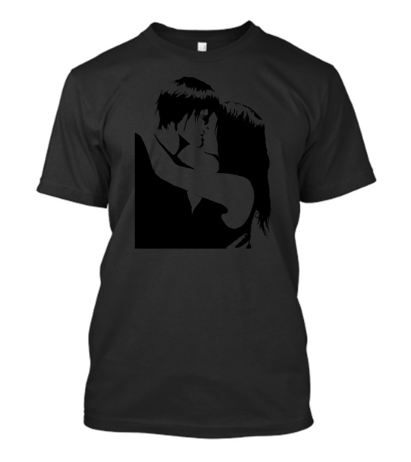 The Kiss Graphic Silhouette Couples Romance Embrace T-Shirt