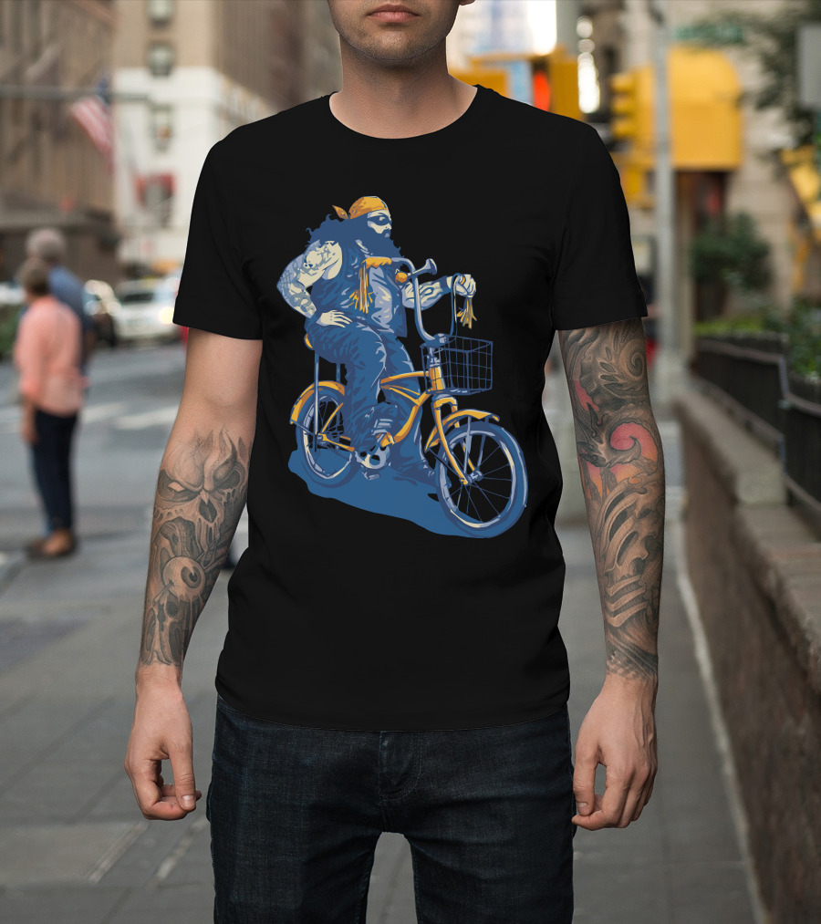 You Starin At Somethin Punk Biker on Chopper Bicycle Rugged T-Shirt