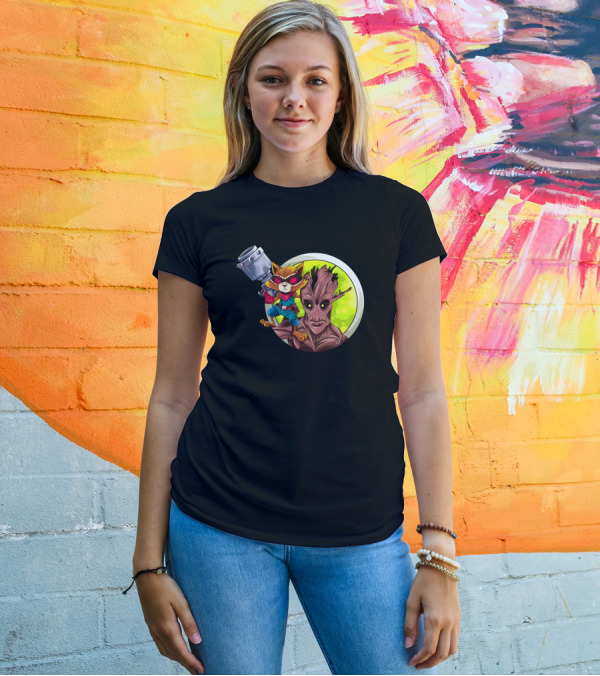 Rocket Raccoon And Groot Guardians Of The Galaxy Duo T-Shirt