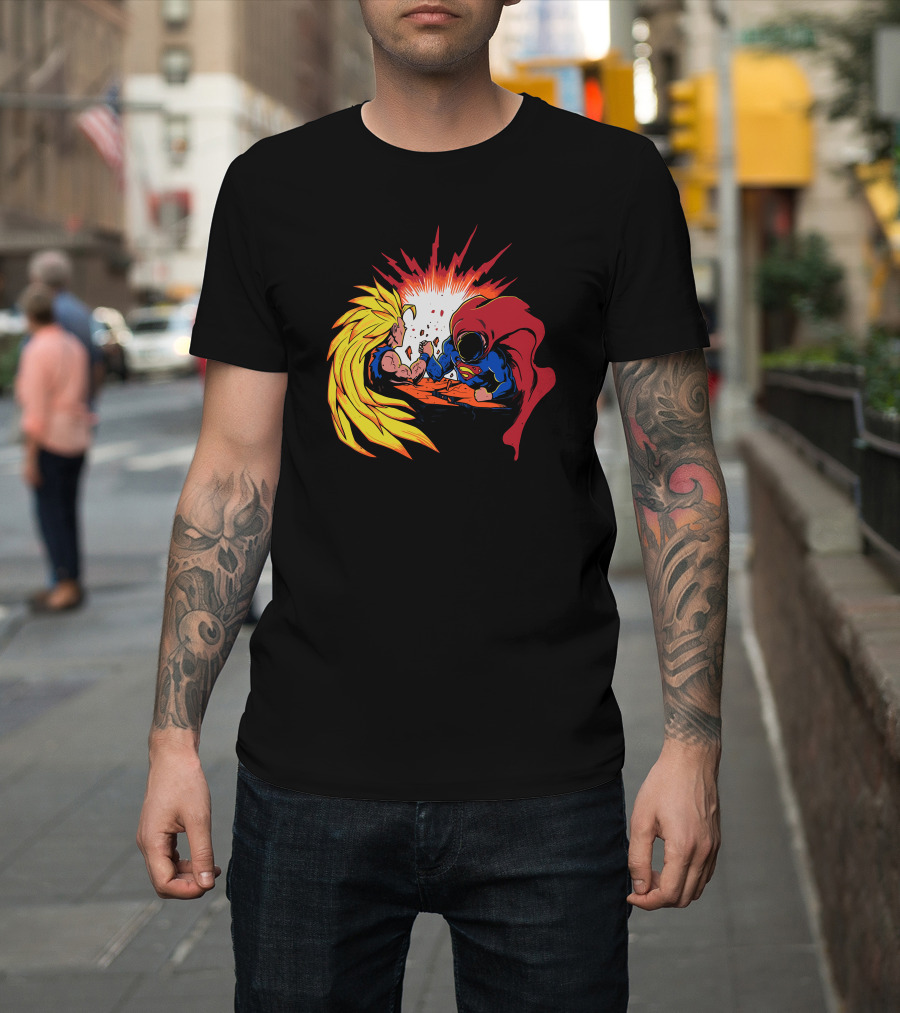 S Vs Superhero Battle Fusion Explosion POW T-Shirt