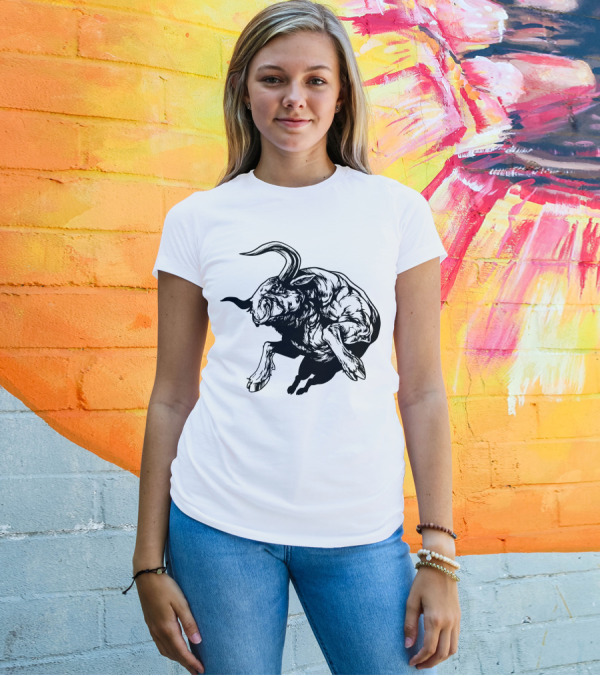 Bull Jumping With Muscular Power T-Shirt