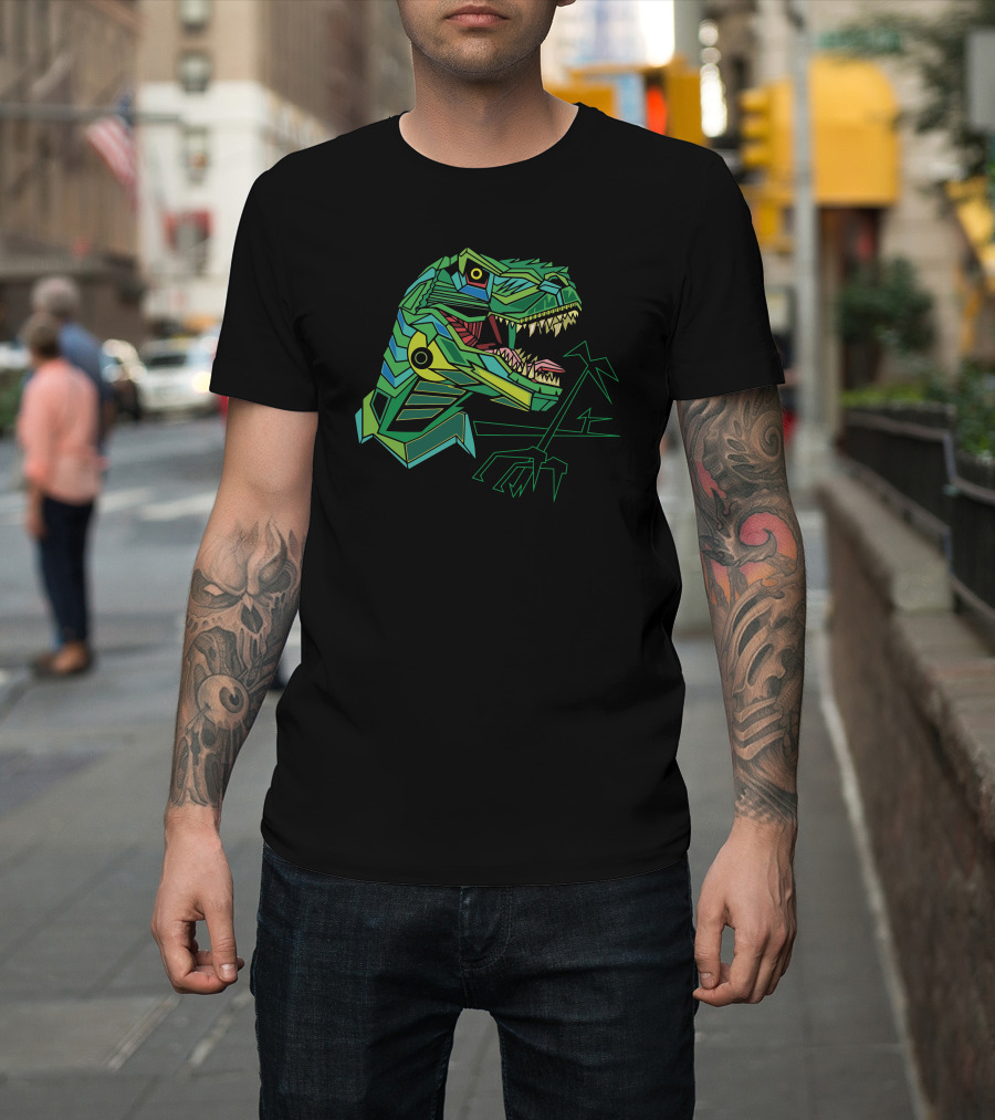 Polygont Geometric Dinosaur Roar T-Shirt