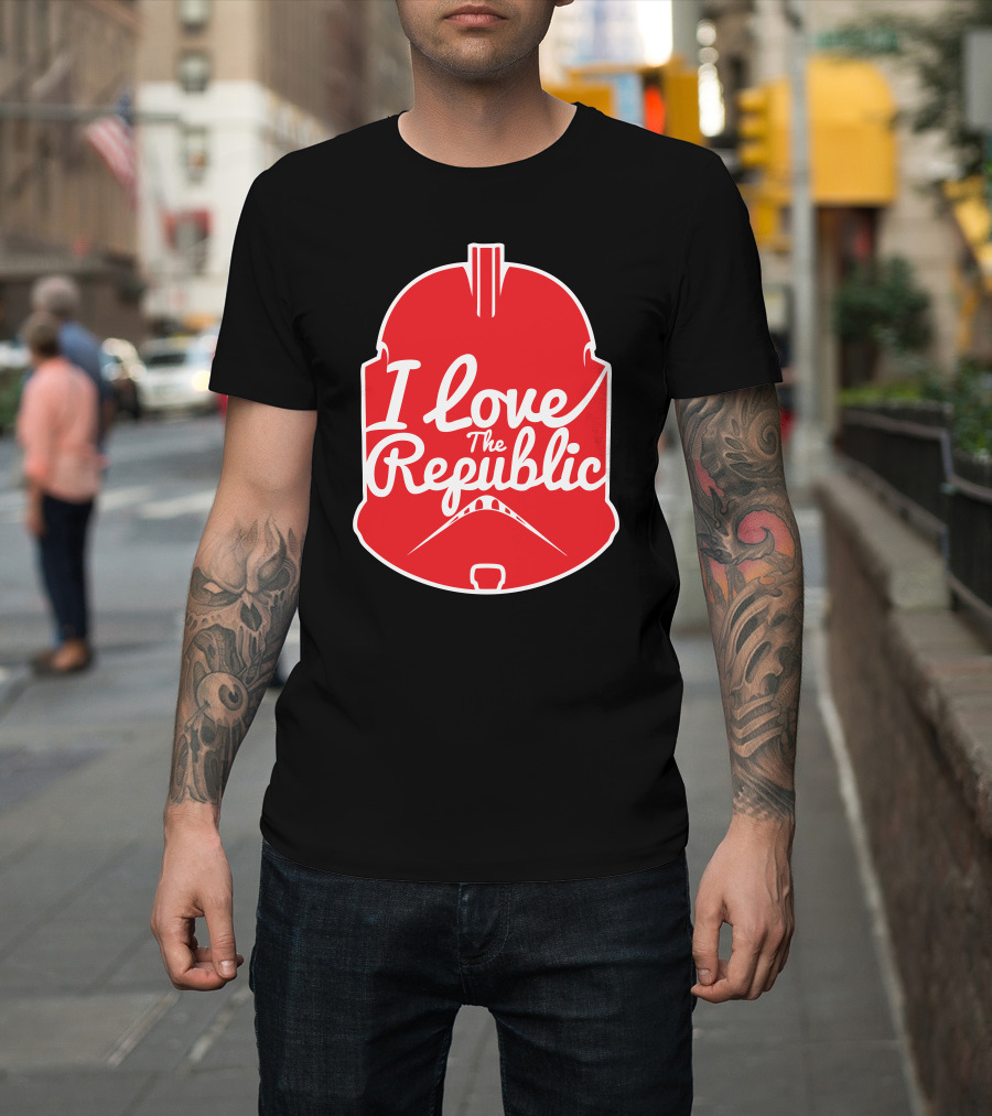 I Love The Republic Helmet T-Shirt