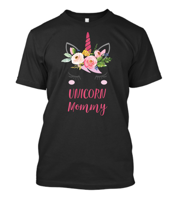 Unicorn Mommy Boho Pink Floral Headband T-Shirt