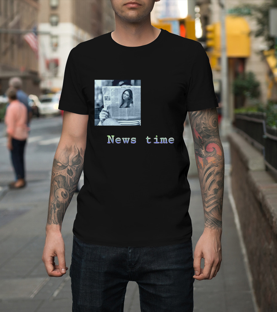 News Time Your Text Newspaper Reader T-Shirt