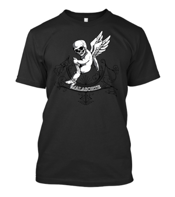 Malasorte Winged Skull Cherub With Dagger T-Shirt