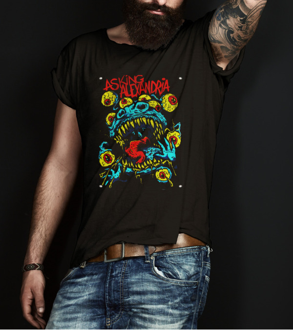 Asking Alexandria Red-Eyed Monster With Teeth And Floating Eyeballs T-Shirt