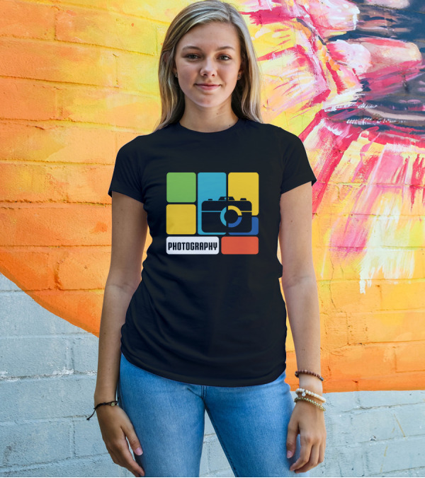 Photography Camera Color Blocks T-Shirt