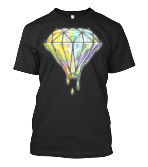 Dripping Rainbow Diamond Geometric Prism T-Shirt