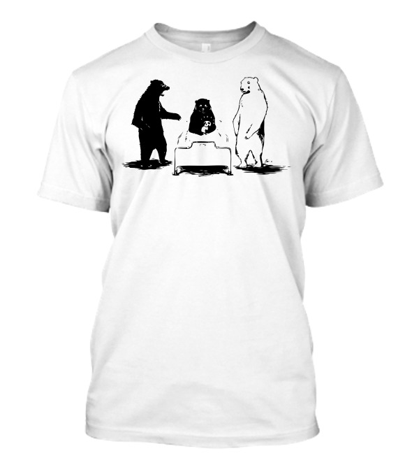 Busted Bear Interrogation Scene With Three Bears At Table T-Shirt
