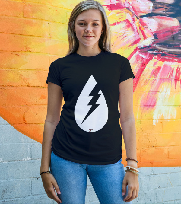 Cry Lightning Bolt Teardrop Blitz T-Shirt