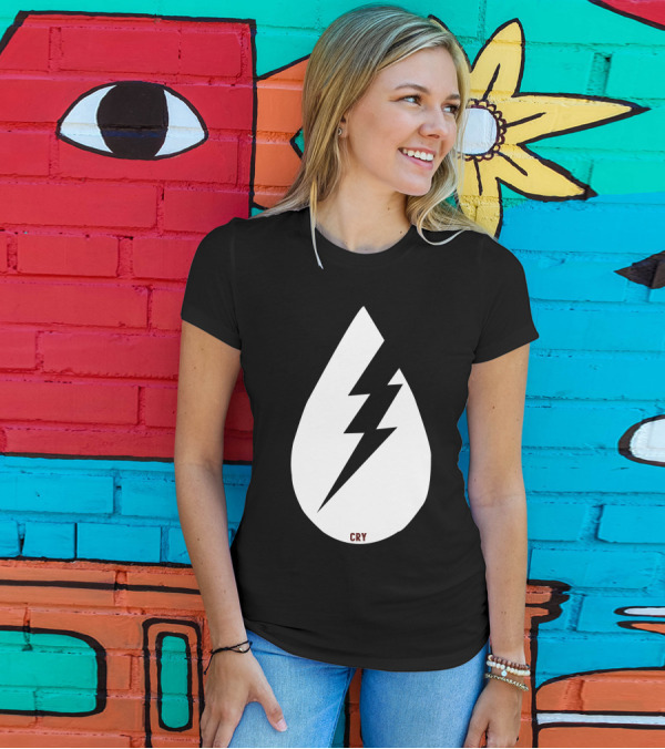 Cry Lightning Bolt Teardrop Blitz T-Shirt