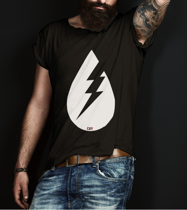 Cry Lightning Bolt Teardrop Blitz T-Shirt