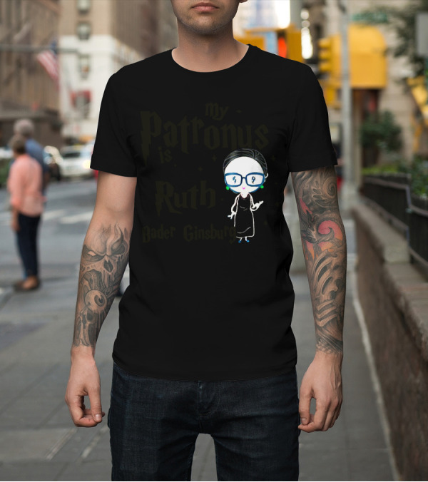 Shirt: My Patronus Is Ruth Bader Ginsburg Wizardry Style Cartoon T-Shirt My Patronus Is Ruth Bader Ginsburg Wizardry Style Cartoon T-Shirt