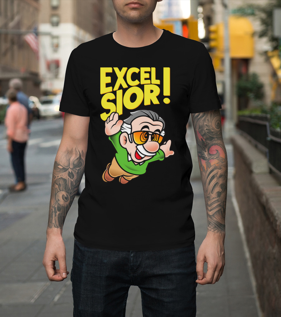 EXCELSIOR Flying Character with Glasses and Green T-Shirt