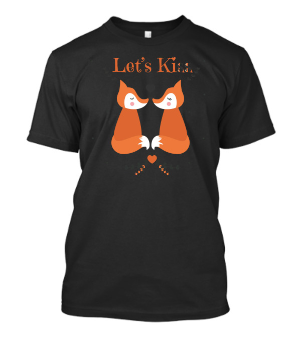 Let's Kiss Fox Pair With Heart T-Shirt