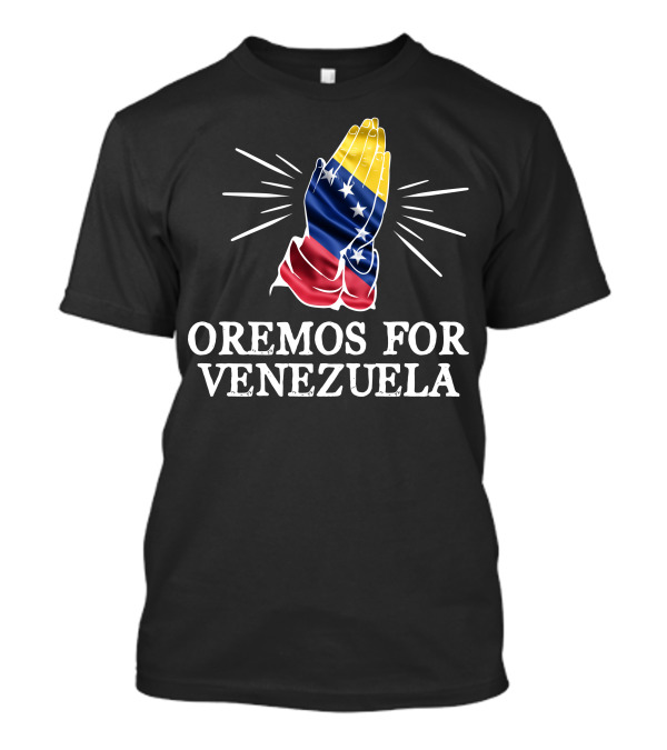 Oremos For Venezuela Venezuelan Flag Praying Hands T-Shirt