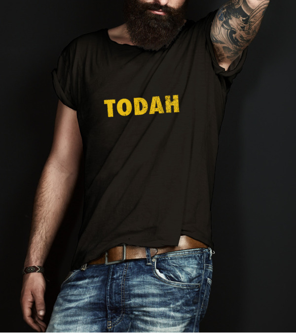TODAH Yellow Bold Text Minimalist T-Shirt