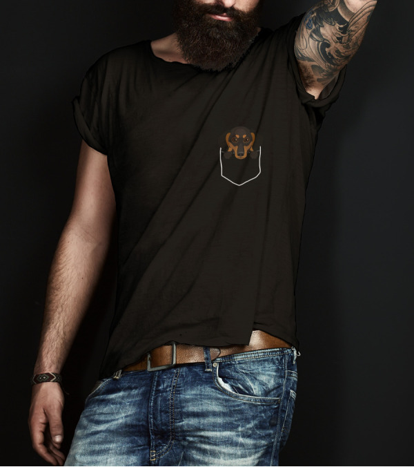 Dachshund Dog Pocket Head T-Shirt