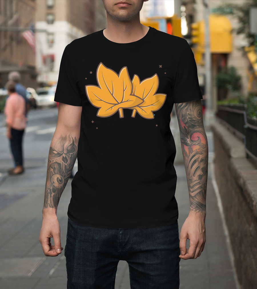 Maple Autumn Leaves Gold Leaf T-Shirt
