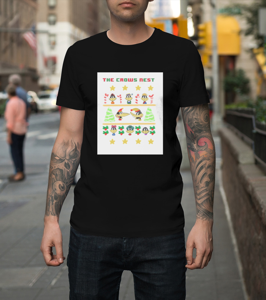 The Crows Nest Holiday Festive Characters and Stars T-Shirt