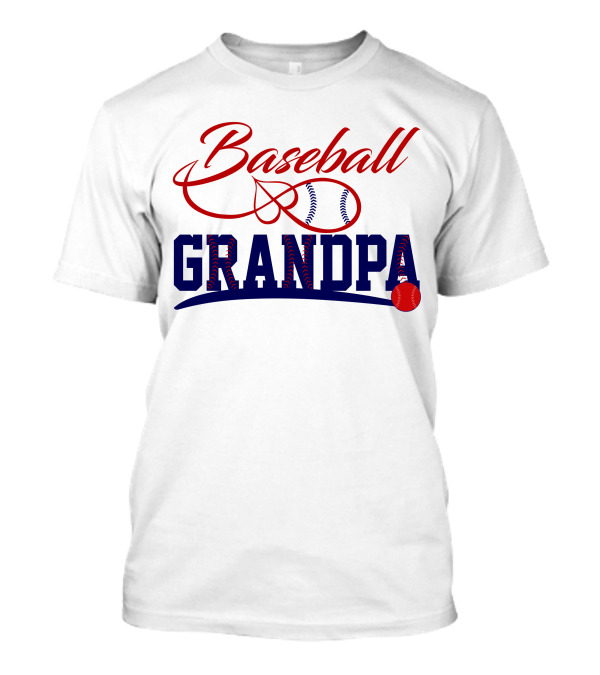 Baseball Grandpa Red And Blue Baseball Stitching Elements T-Shirt