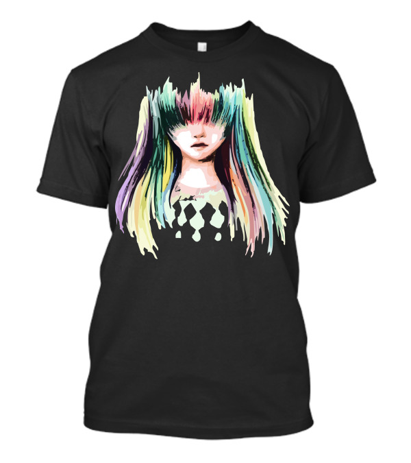 Colorful Hair Girl With Harlequin T-Shirt