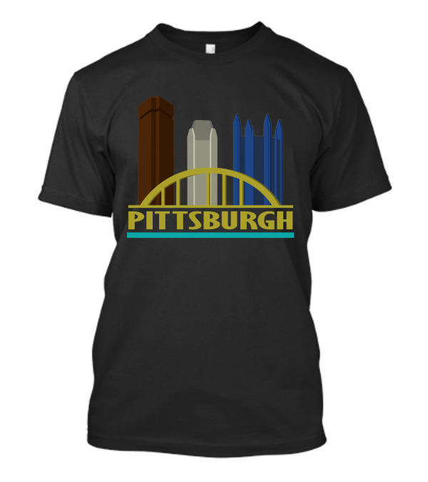 Pittsburgh City Skyline Iconic Bridge Building T-Shirt