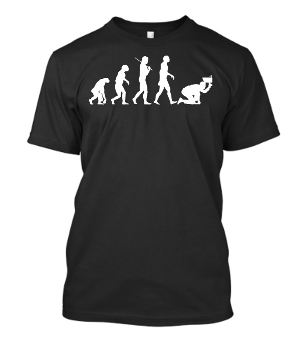 Evolution Of Plumbing: From Primates To Plumber With Toilet Installation T-Shirt