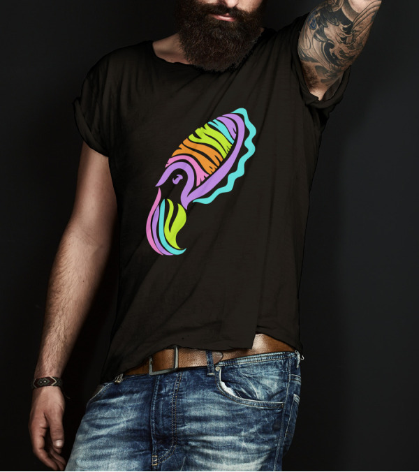 Tribalish Cuttlefish Rainbow Psychedelic T-Shirt