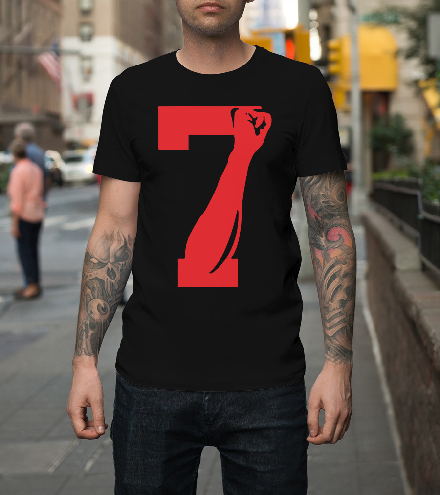 Colin Kaepernick Number 7 Red Raised Fist T-Shirt
