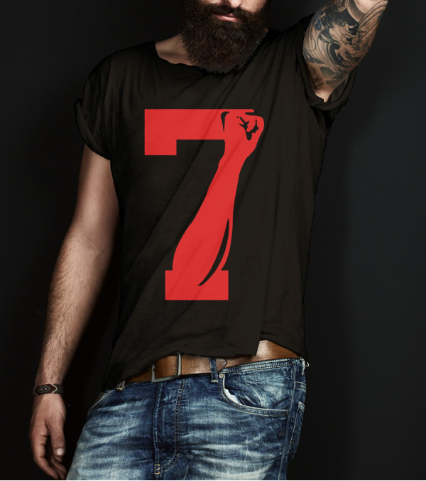 Colin Kaepernick Number 7 Red Raised Fist T-Shirt