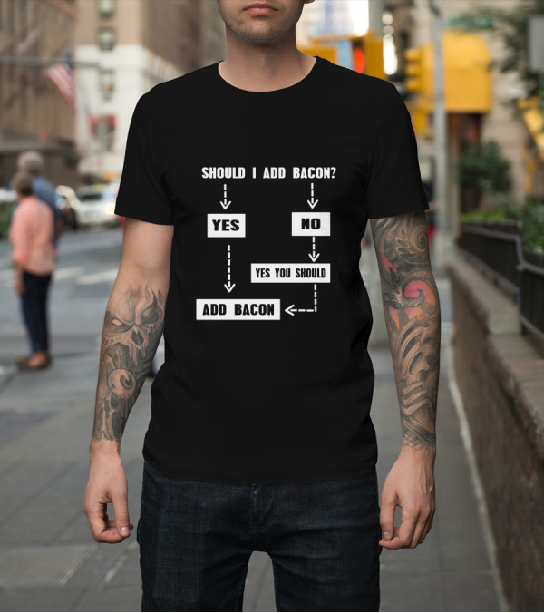 Shirt: Should I Add Bacon Yes No Yes You Should Add Bacon T-Shirt Should I Add Bacon Yes No Yes You Should Add Bacon T-Shirt