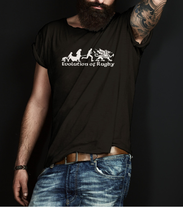 Evolution Of Welsh Rugby Mens Rugby Wales Dragon Ringer T-Shirt