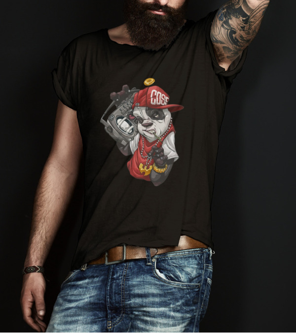 Cose Panda DJ With Boombox And Red Cap T-Shirt