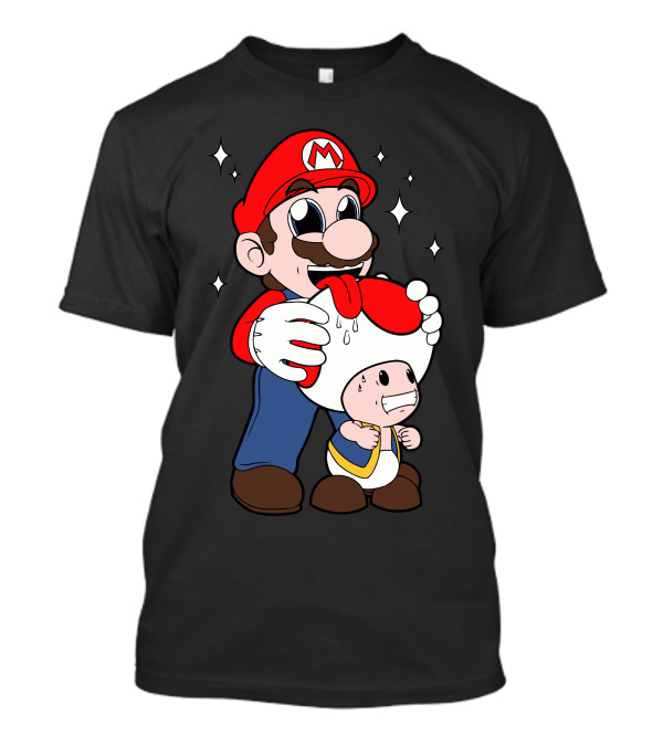 Mario Licking Toad Mario Parody Gaming T-Shirt