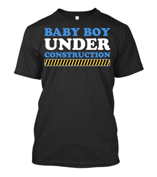 BABY BOY UNDER CONSTRUCTION Warning Stripe T-Shirt