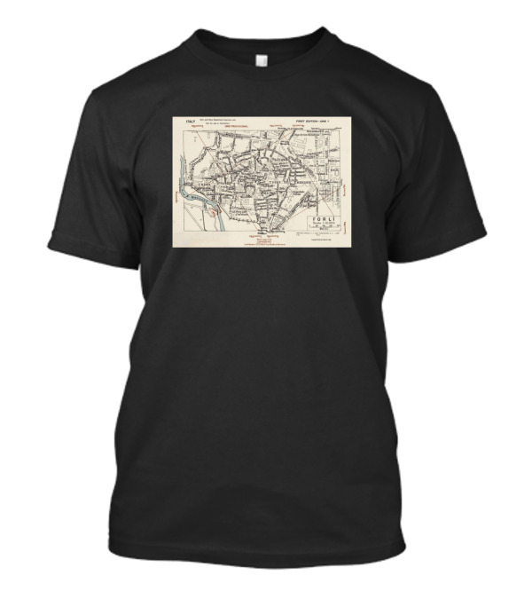 Vintage Forli Italy Street Map First Edition 1943 Provisional T-Shirt