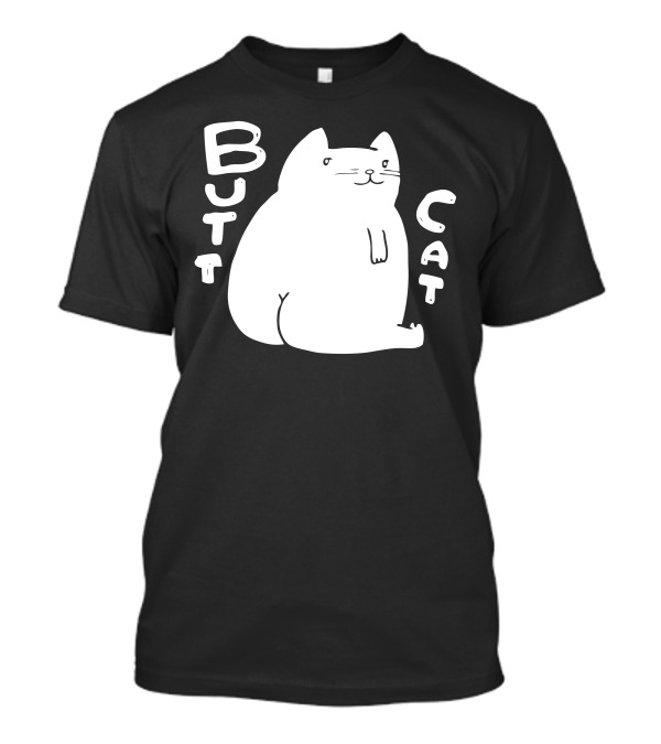 Butt Cat Funny Cartoon Outline T-Shirt